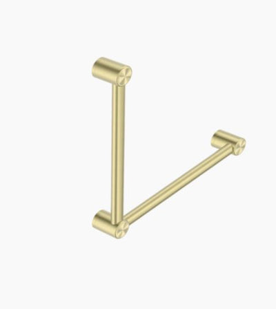 Nero Mecca Care 32mm Ambulant Toilet Grab Rail 90 Degree 450X450mm Brushed Gold