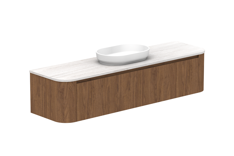 ADP Surry Curved Wall Hung Vanity Cherry Pie Benchtop