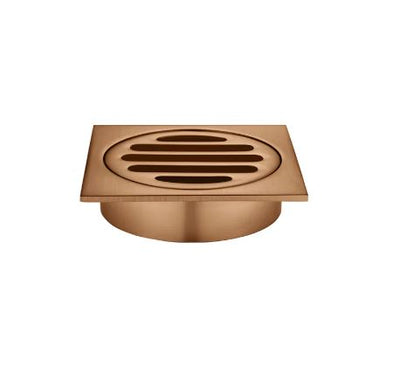 Meir Square Floor Grate Shower Drain 80mm Outlet - Lustre Bronze