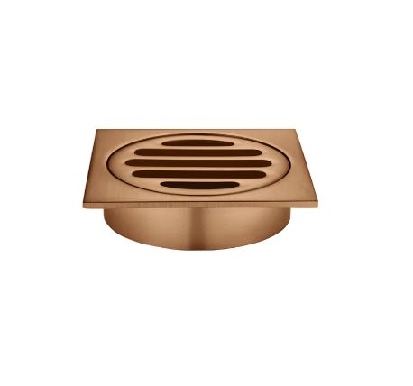 Meir Square Floor Grate Shower Drain 80mm Outlet Lustre Bronze