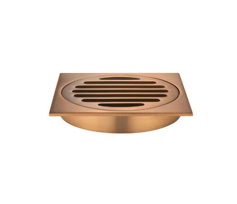 Meir Square Floor Grate Shower Drain 100mm Outlet Lustre Bronze