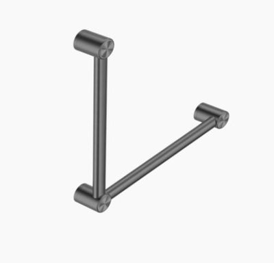Nero Mecca Care 32mm Ambulant Toilet Grab Rail 90 Degree 450X450mm Gun Metal
