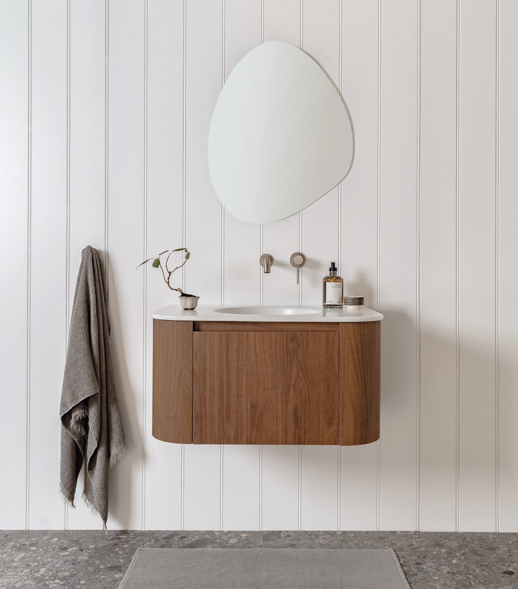 ADP Surry Curved Wall Hung Vanity Matte Ceramic Benchtop