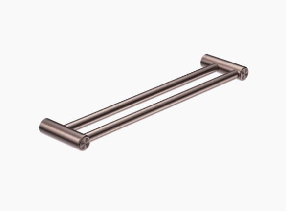 Nero Mecca Care 25mm Double Towel Grab Rail 900mm Brushed Bronze