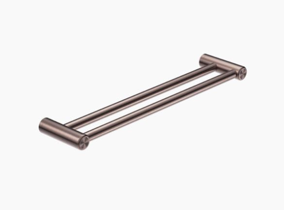 Nero Mecca Care 25mm Double Towel Grab Rail 600mm Brushed Bronze