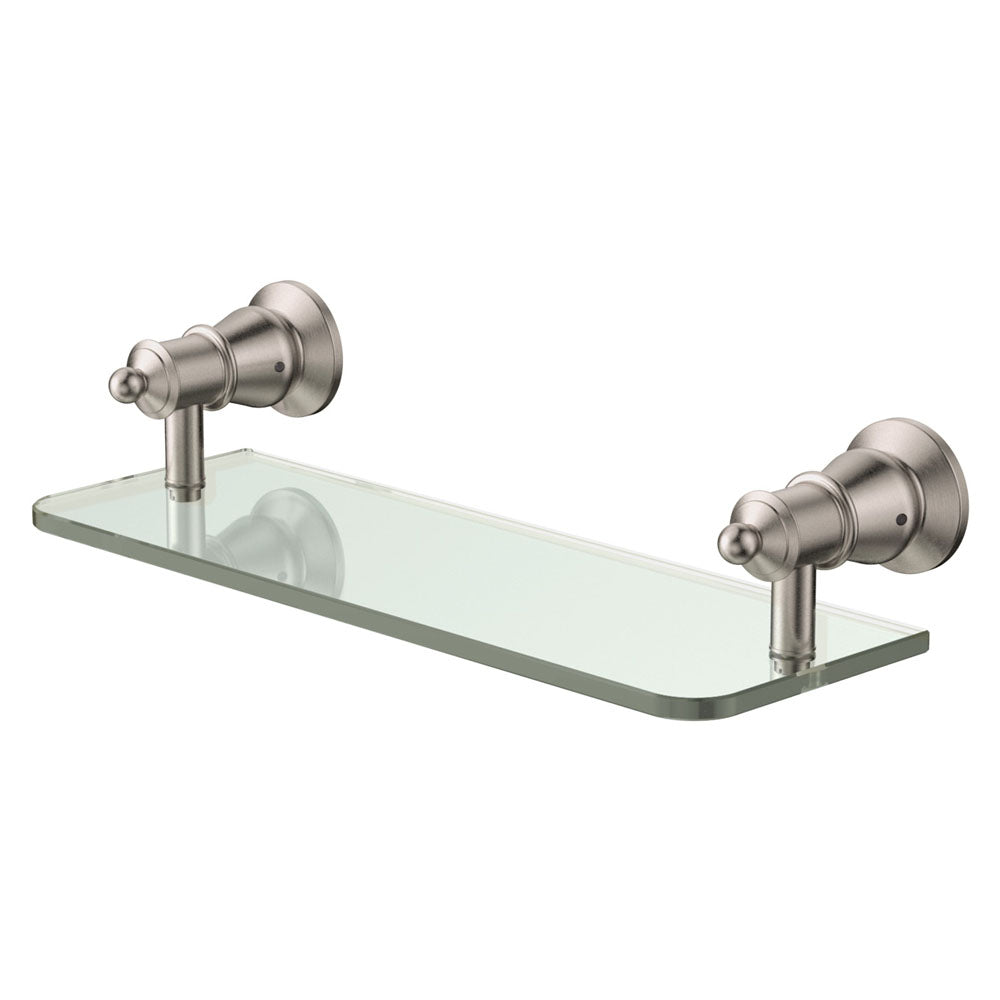 Fienza Lillian Glass Shelf Brushed Nickel