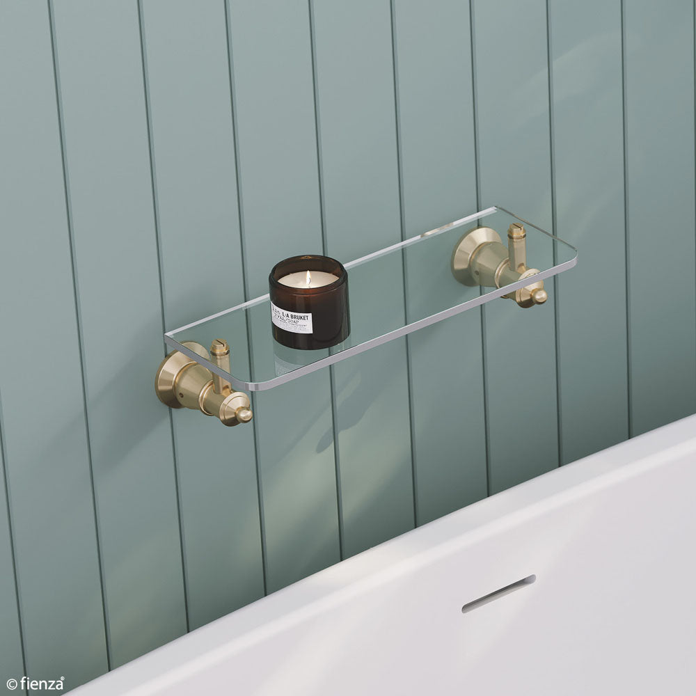Fienza Lillian Glass Shower Shelf Urban Brass