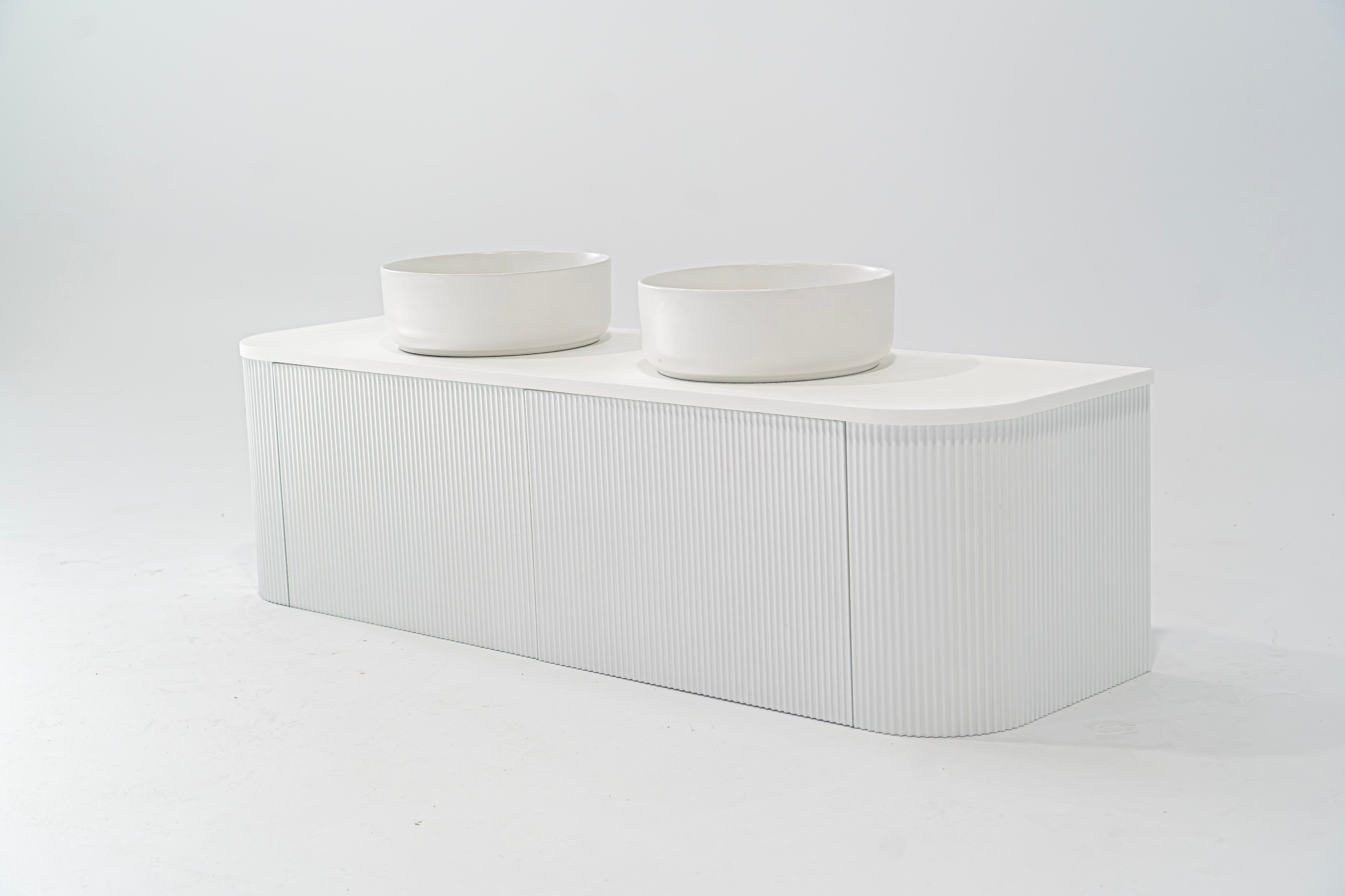 1500mm Portofino White Flute Vanity Unit