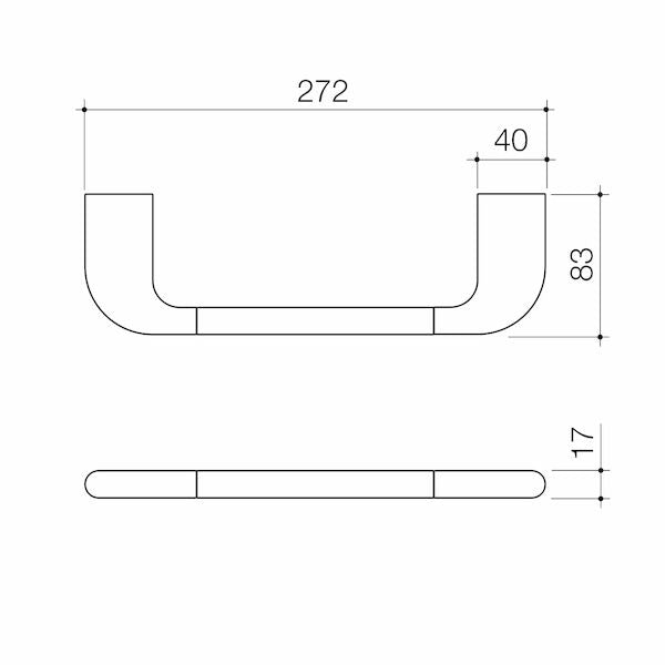 Caroma Contura II Hand Towel Rail technical drawing