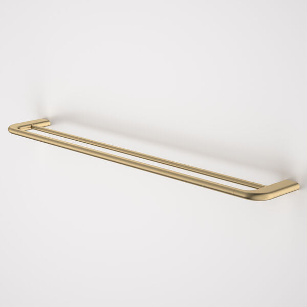 Caroma Contura II 820mm Double Towel Rail - Brushed Brass