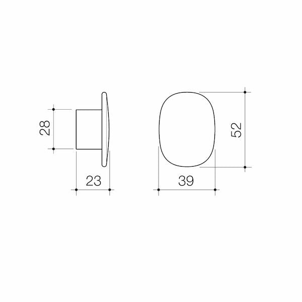Caroma Contura II Robe Hook Small technical drawing