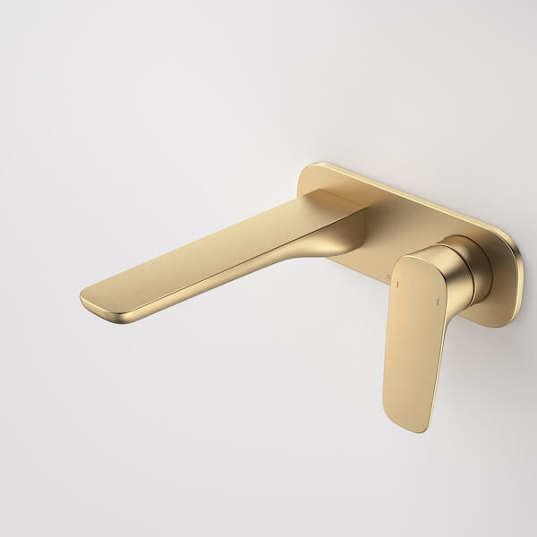 Caroma Contura II Wall Basin/Bath Mixer 180mm - Brushed Brass