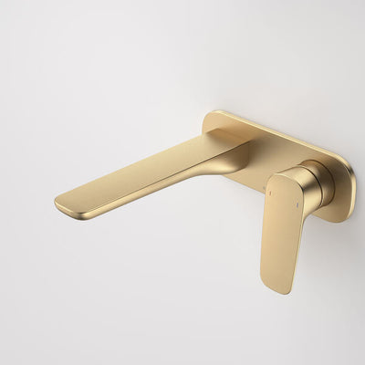 Caroma Contura II Wall Basin/Bath Mixer 180mm - Brushed Brass