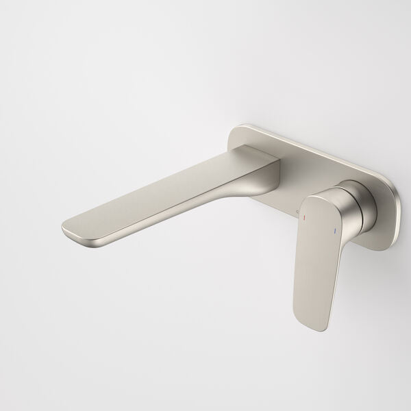 Caroma Contura II Wall Basin/Bath Mixer 180mm - Brushed Nickel
