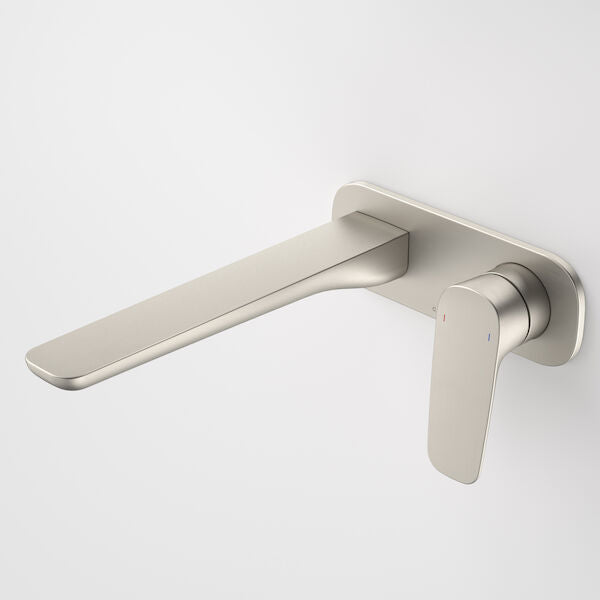 Caroma Contura II Wall Basin/Bath Mixer 220mm - Brushed Nickel
