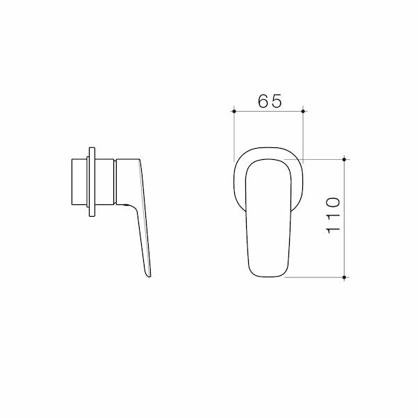Caroma Contura II Bath/Shower Mixer Trim Kit technical drawing
