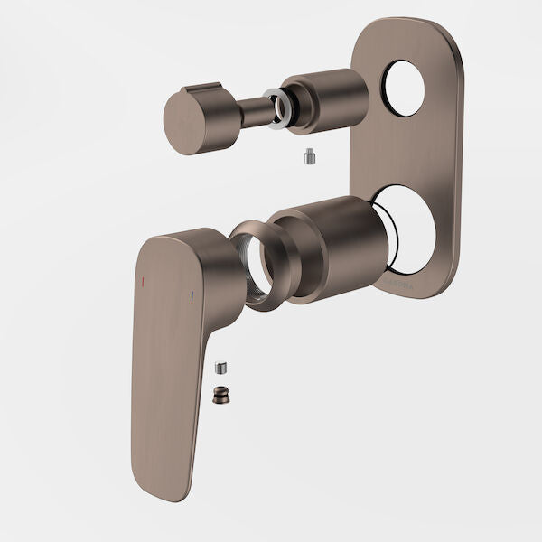 Caroma Contura II Bath/Shower Mixer with Diverter Trim Kit - Brushed Bronze