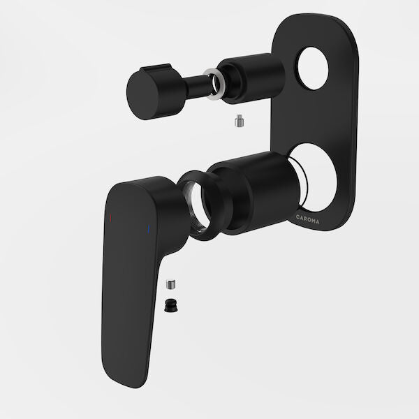 Caroma Contura II Bath/Shower Mixer with Diverter Trim Kit - Matte Black
