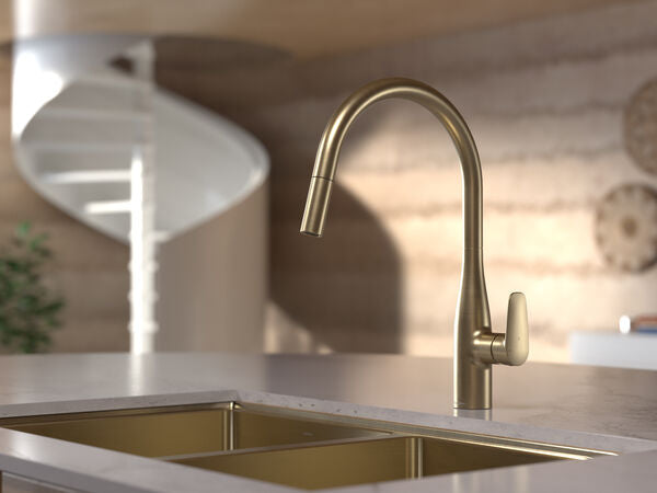 Caroma Contura® II Pull Out Sink Mixer - Brushed Brass