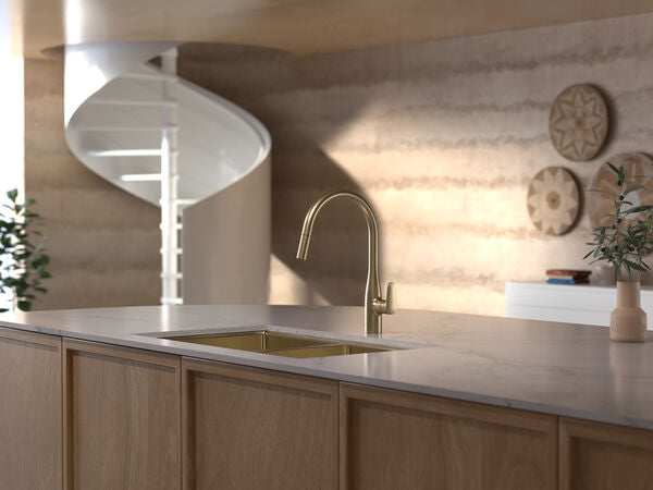 Caroma Contura® II Pull Out Sink Mixer - Brushed Brass