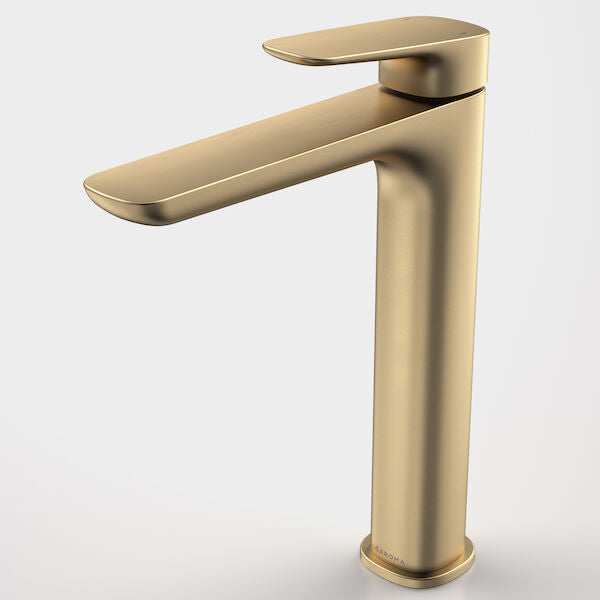 Caroma Contura II Tower Basin Mixer - Brushed Brass detail