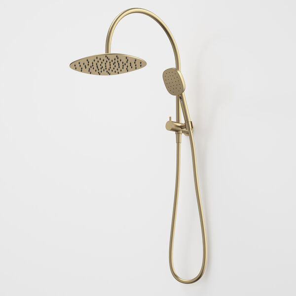 Caroma Contura II Compact Twin Shower - Brushed Brass
