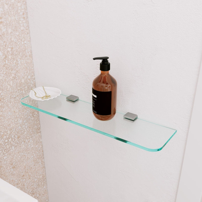Fienza Tono Glass Shelf Brushed Nickel
