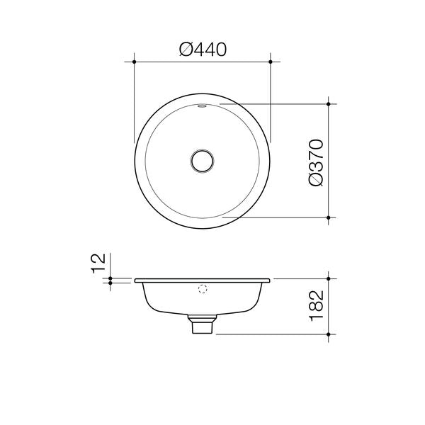 Liano II 440mm Round Under/Over Counter Basin - Matte White (with Overflow)