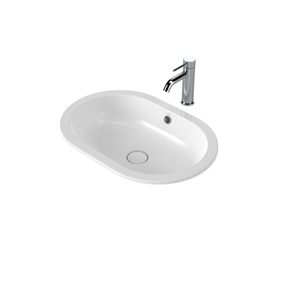 Liano II 580mm Pill Under/Over Counter Basin – White (with Overflow)
