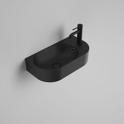 Caroma Liano II Hand Wall Basin (1 Tap Hole) – Matte Black (with Overflow)