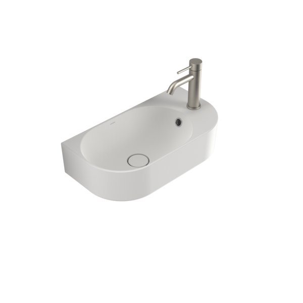 Liano II Hand Wall Basin (1 Tap Hole) – Matte White (with Overflow)