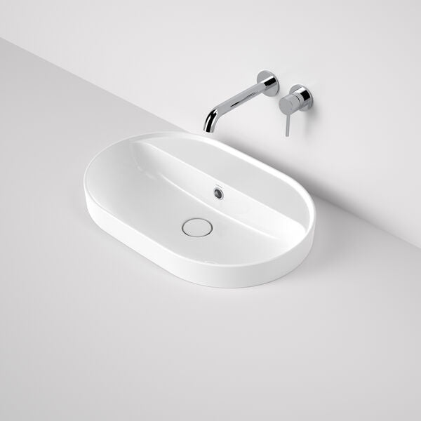 Liano II 600mm Pill Inset Basin with Tap Landing (0 Tap Hole) – White (with Overflow)