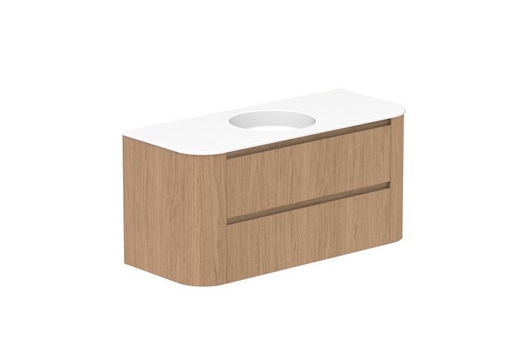 ADP Thea Curved Wall Hung Vanity Matte Ceramic Benchtop
