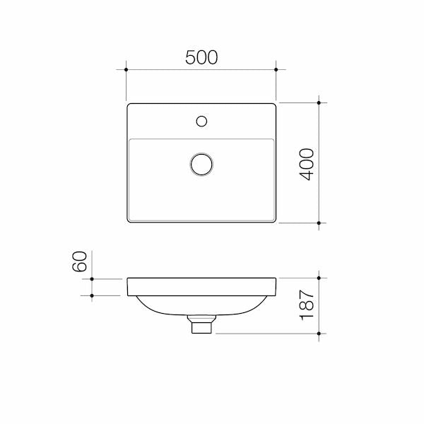 Caroma Urbane® II Inset Basin (1 Tap Hole)