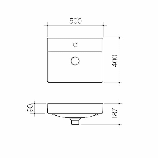Caroma Urbane® II Wall Basin (1 Tap Hole)