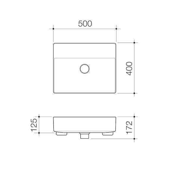 Caroma Urbane® II Semi Recessed Basin (No Tap Hole)