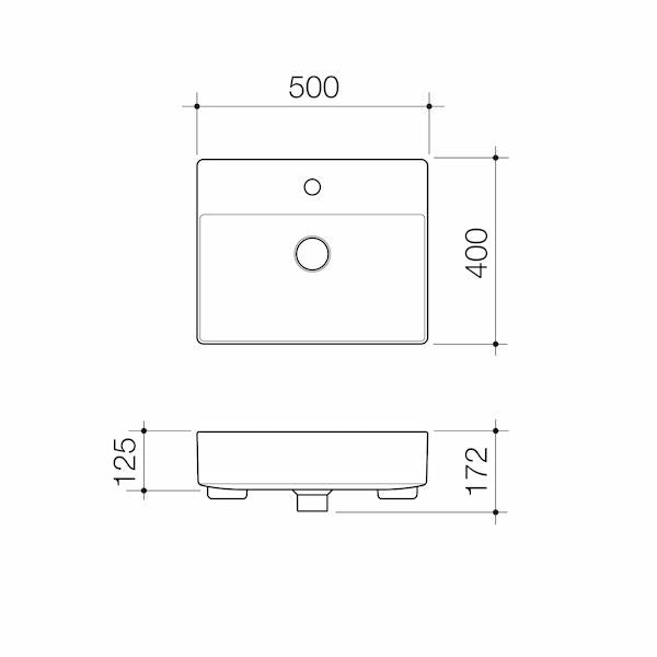 Caroma Urbane® II Semi Recessed Basin (1 Tap Hole)