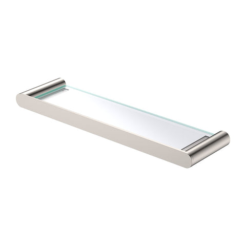Fienza Empire Slim Glass Shower Shelf Brushed Nickel