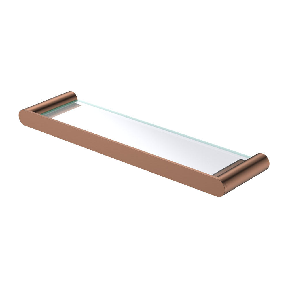 Fienza Empire Slim Glass Shower Shelf Brushed Copper