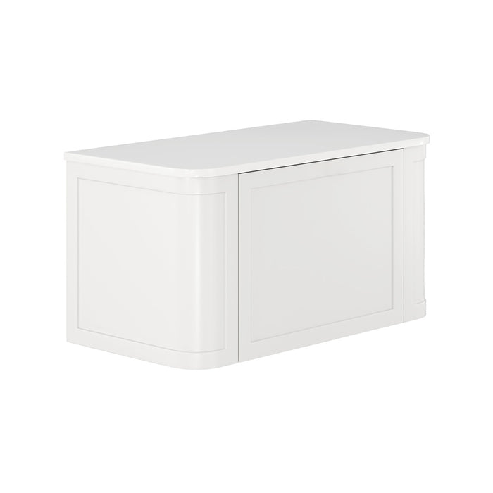 Fienza Mila Curved Satin White 900 Cabinet with Crystal Pure Stone Top