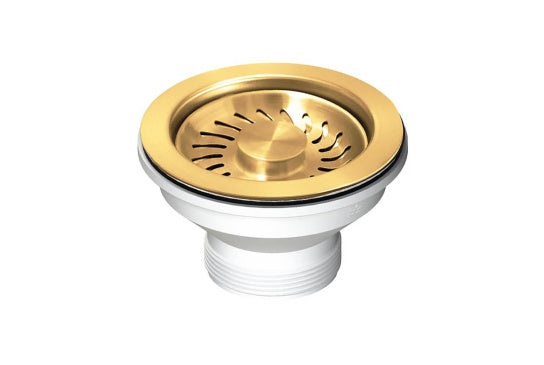 Turner Hastings 90 x 50mm Brushed Brass Basket Waste With Long Screw