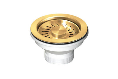 Turner Hastings 90 x 50mm Brushed Brass Basket Waste With Long Screw
