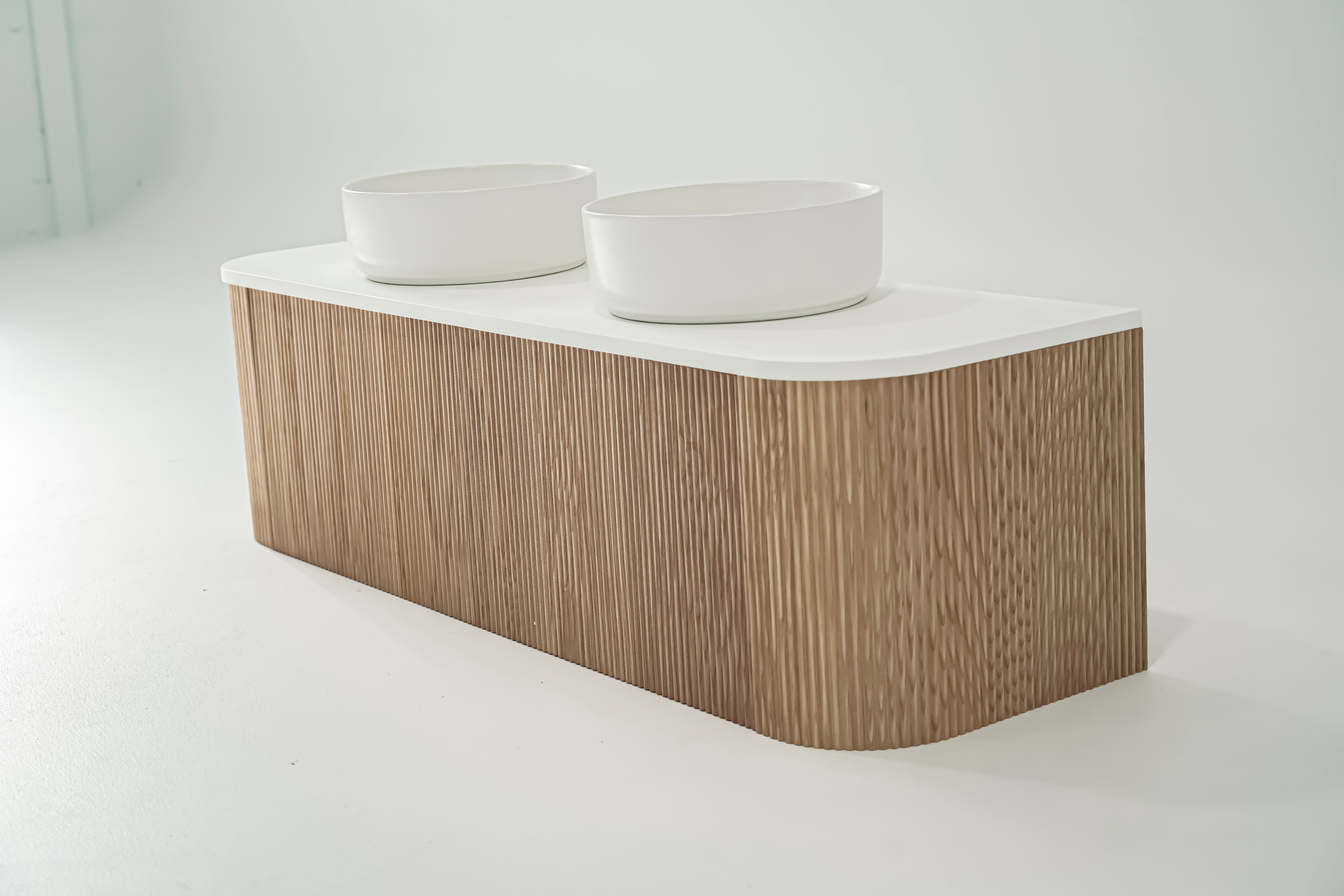 1500mm Portofino Oak Flute Vanity Unit