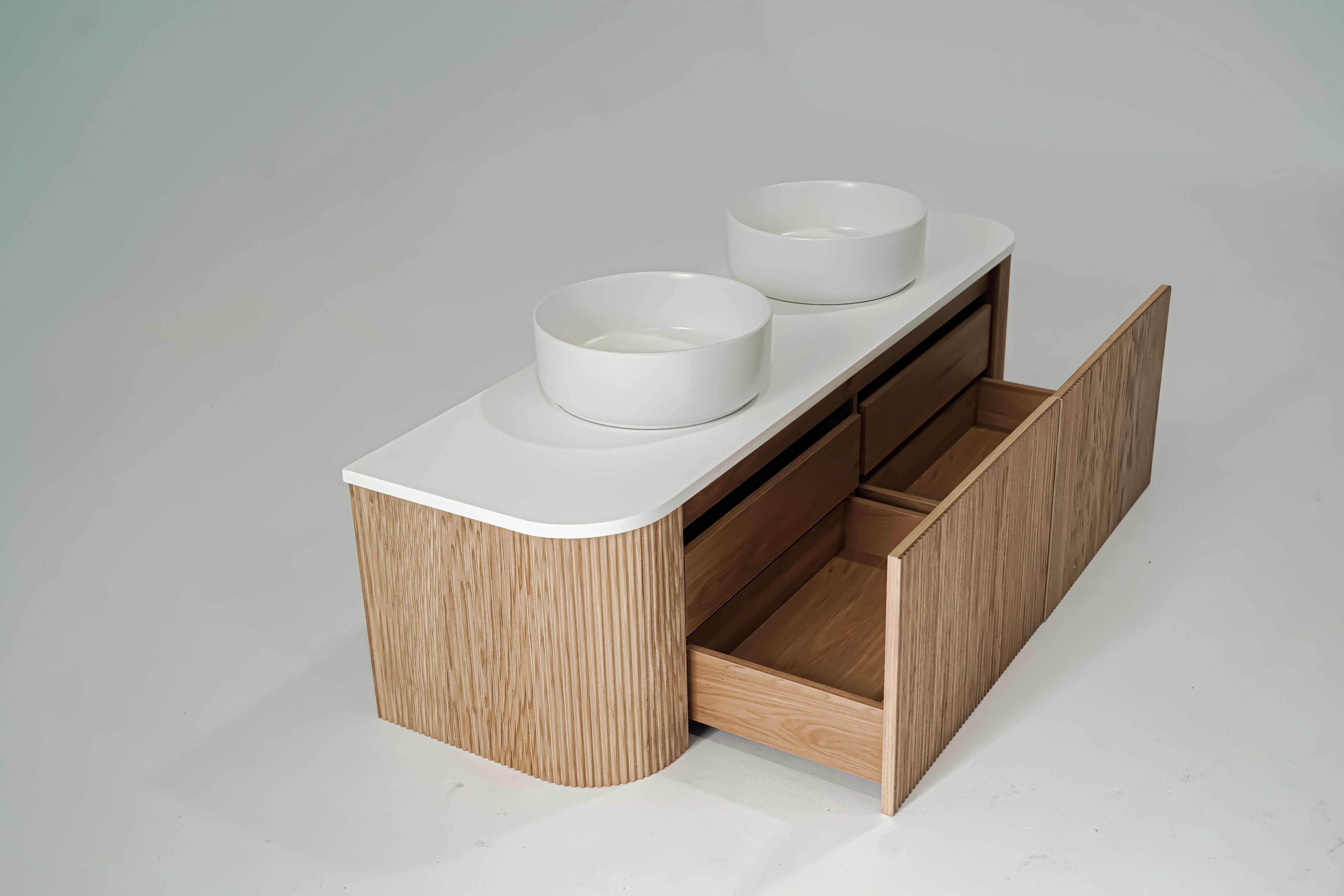 1500mm Portofino Oak Flute Vanity Unit