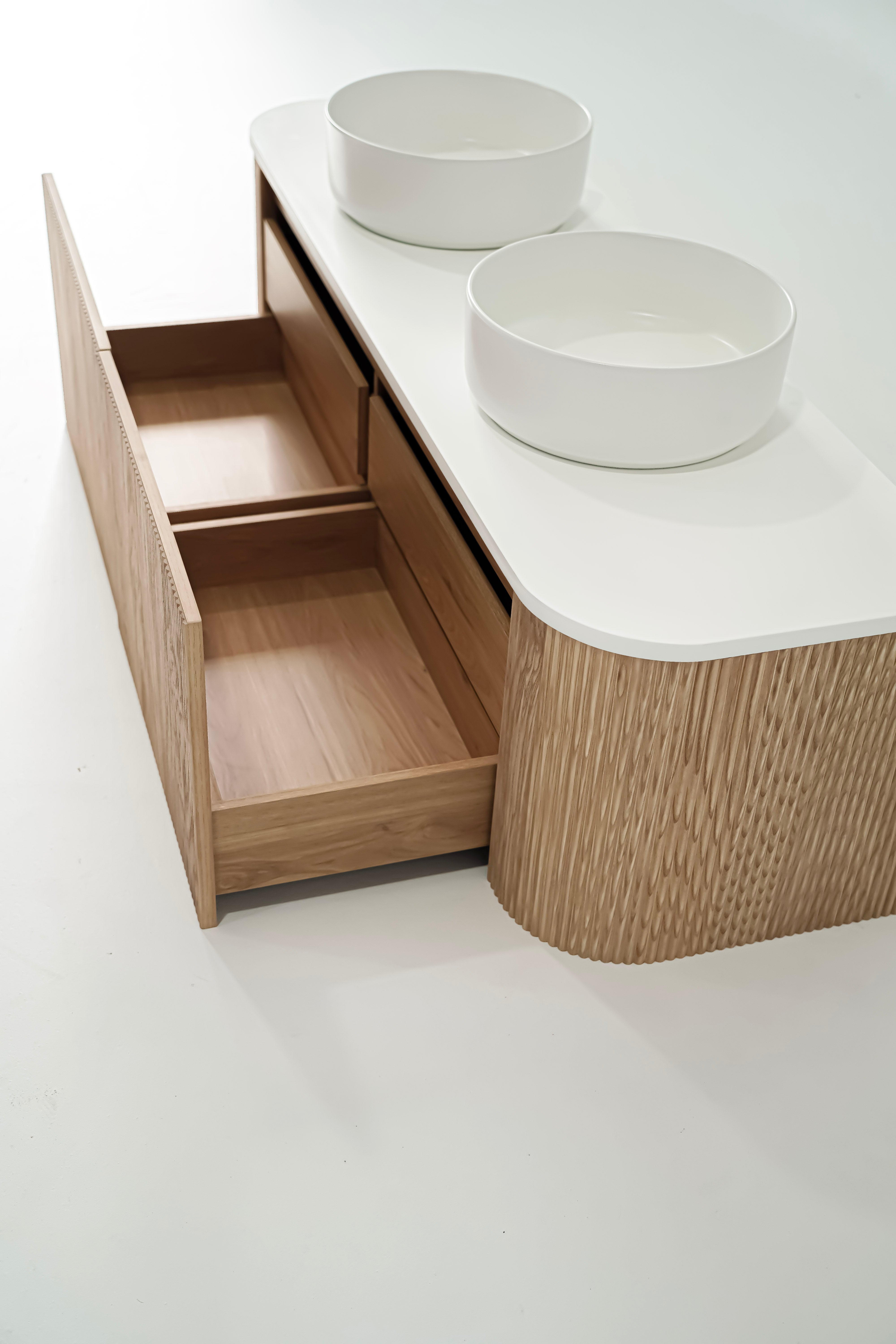1500mm Portofino Oak Flute Vanity Unit