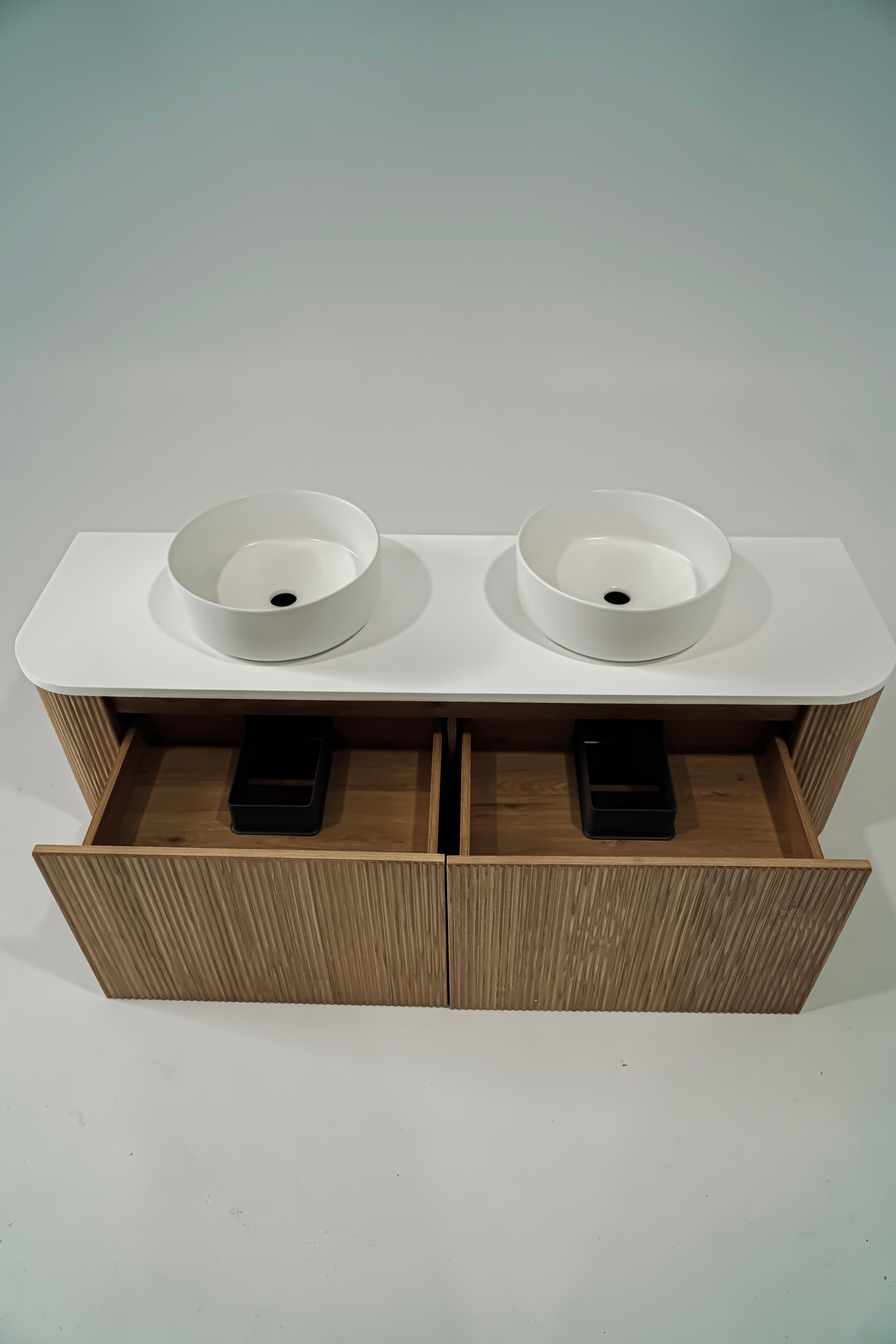 1500mm Portofino Oak Flute Vanity Unit