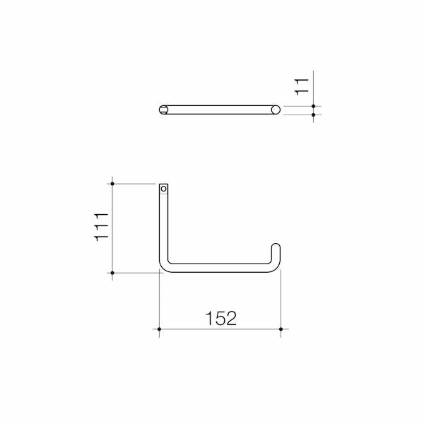 Caroma Urbane II Universal Toilet Roll Holder technical drawing