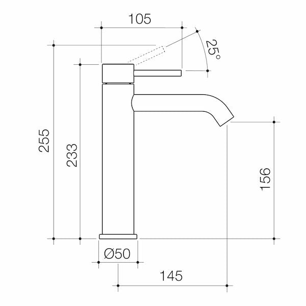 Caroma Liano II Mid Tower Basin Mixer Chrome - LF
