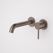 Caroma Liano II 175mm Wall Basin / Bath Mixer - 2 x Round Cover Plates  Brushed Bronze - LF