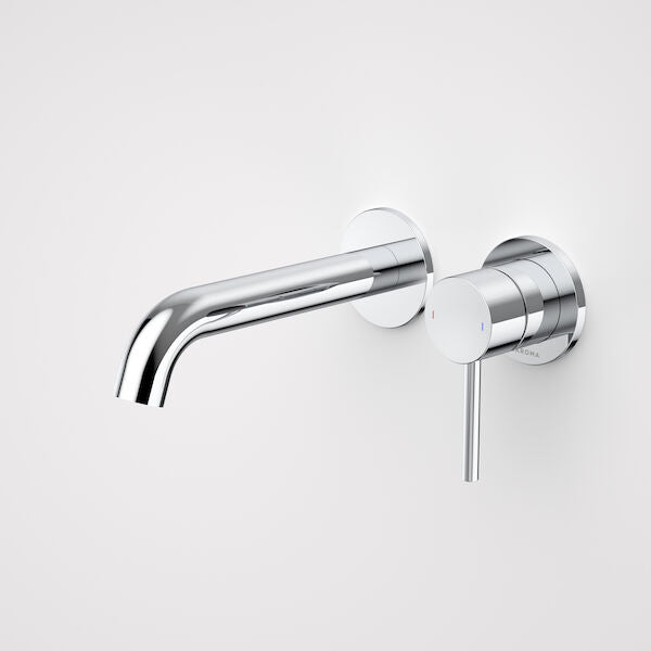 Caroma Liano II 175mm Wall Basin / Bath Mixer - 2 x Round Cover Plates  Chrome - LF